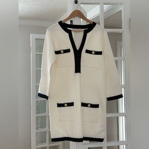 English Factory Black and White Knit dress
